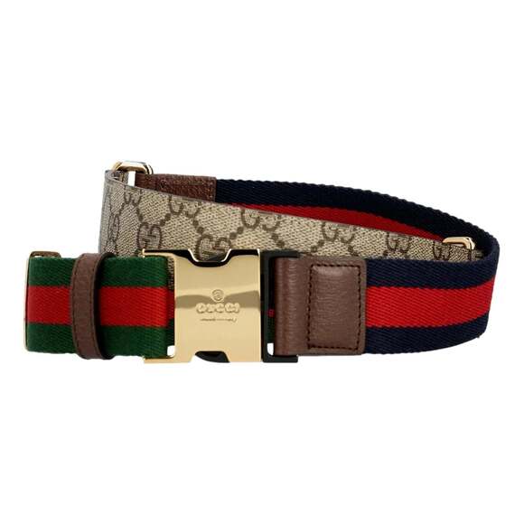 Gucci Other - Gucci Supreme Canvas Dual Webstripe Gold Tone Buckle Belt